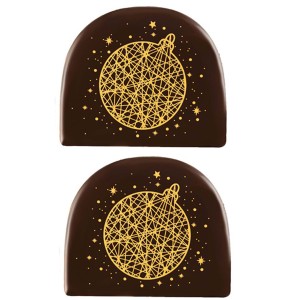 2 Estremit Tronchetto Sfera Oro (7,7 cm) - Cioccolato