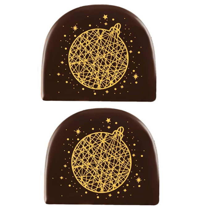 2 Estremit Tronchetto Sfera Oro (7, 7 cm) - Cioccolato 
