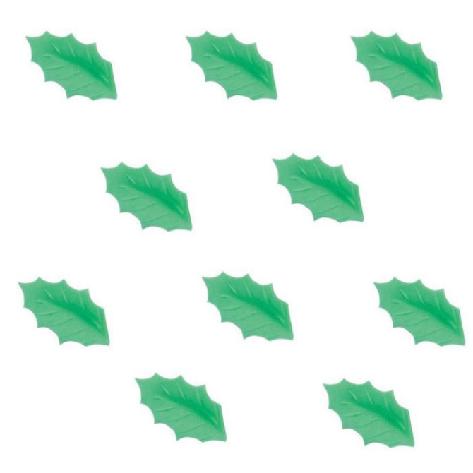 10 Foglie di Agrifoglio Verde chiaro (4, 7 cm) - Azimo 