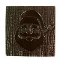 2 Estremità Tronchetto Rilievo Babbo Natale (8 cm) - Cioccolato