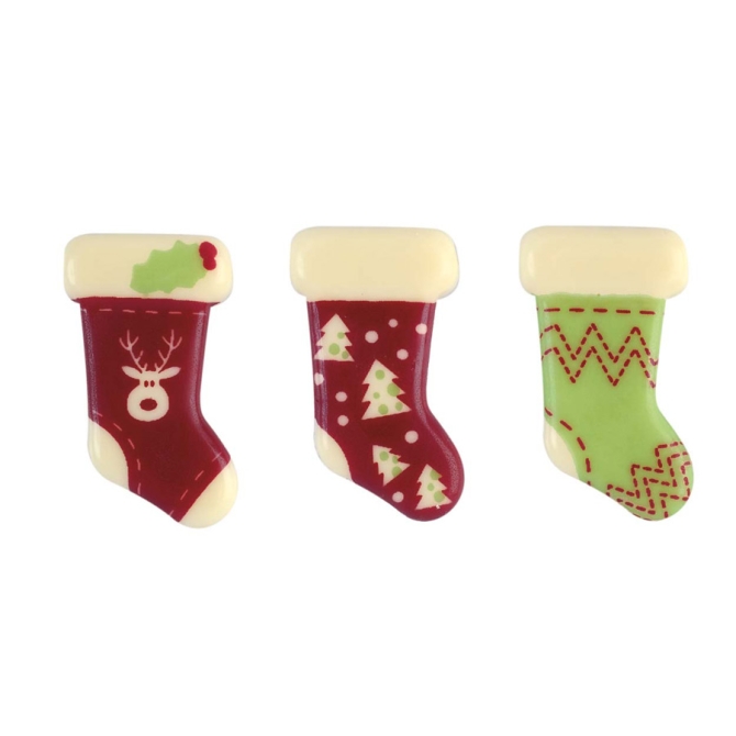 3 Stivali di Natale (4, 2 cm) - Cioccolato Bianco 