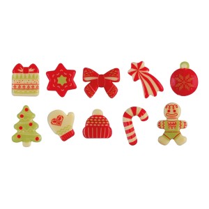 10 Piccole Forme Natale (3,4 cm) - Cioccolato Bianco