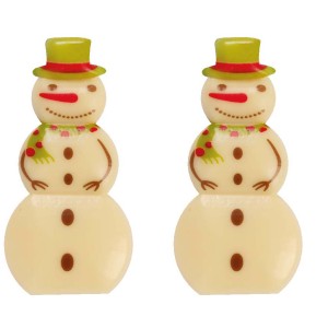 2 Pupazzi di neve Verde (6 cm) - Cioccolato Bianco