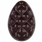 1 Mezzo uovo di Pasqua Decorato con Rombi in Rilievo (3,7 cm) - Cioccolato Fondente