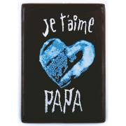 1 Placchetta Je t'aime Papa Cuore Blu ( 6,1 cm) - Cioccolato