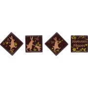 5 Quadrati Sfilata di Pasqua (3 cm) - Cioccolato fondente