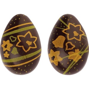 2 Uova 3D Narcisi ( 3,7cm) - Cioccolato fondente