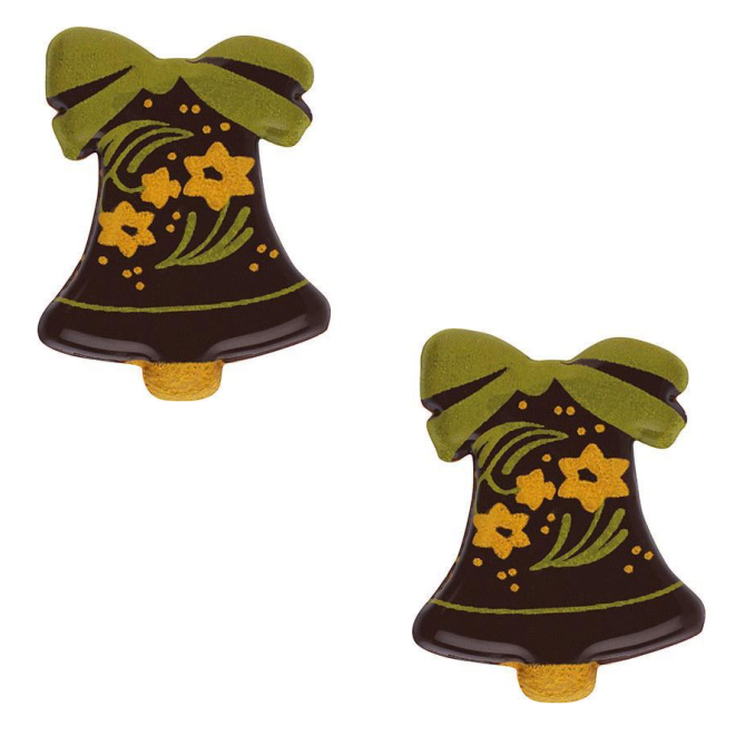 2 Campane di narcisi (3, 8 cm) - Cioccolato fondente 