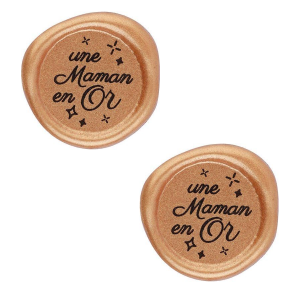 2 Decorazioni "Une Maman en Or" (Ø 3,5 cm) - Cioccolato Bianco
