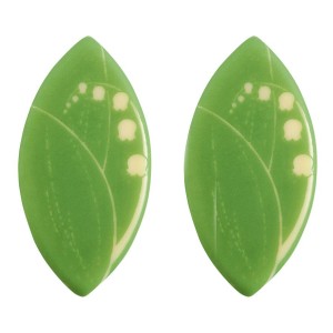 2 Foglie di Mughetto (6 x 3 cm) - Cioccolato Bianco