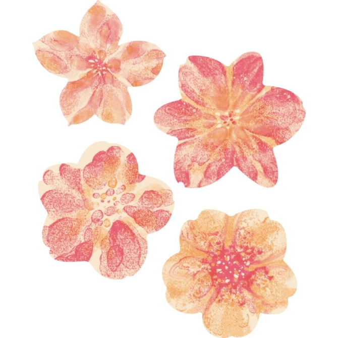 4 Fiori stampati (5, 7 x 5, 1 cm) - Azyme 