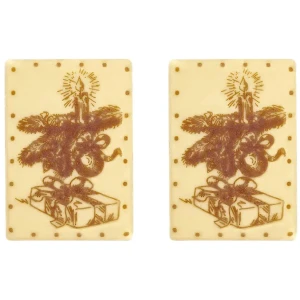 2 Wafer (6,1 cm) Vintage Natale - Cioccolato Bianco