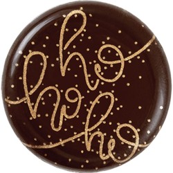 4 mini dischi ghirlanda festosa Ho Ho Ho (3 cm) Cioccolato. n1