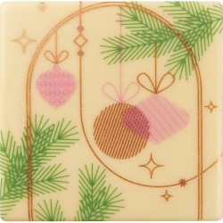 2 Terminali per tronchetto di Natale Modern Lines (8 cm) - Cioccolato bianco. n1