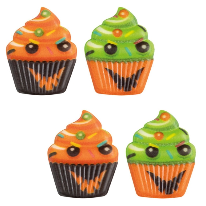 4 Mini Cupcake Mostro (3, 6 cm) - Cioccolato Bianco