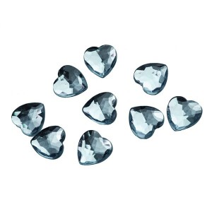 50 Coriandoli Cuori Diamanti Transparente (1,5 cm) - Plastica