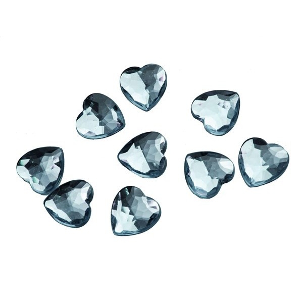 50 Coriandoli Cuori Diamanti Transparente (1, 5 cm) - Plastica 