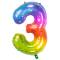 Palloncino gigante Rainbow Numero 3 - 81 cm images:#0
