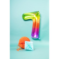 Palloncino gigante Rainbow Numero 7 - 81 cm. n°1