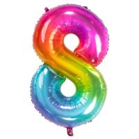 Palloncino gigante Rainbow Numero 8 - 81 cm