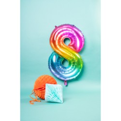 Palloncino gigante Rainbow Numero 8 - 81 cm. n1