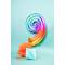 Palloncino gigante Rainbow Numero 9 - 81 cm images:#1
