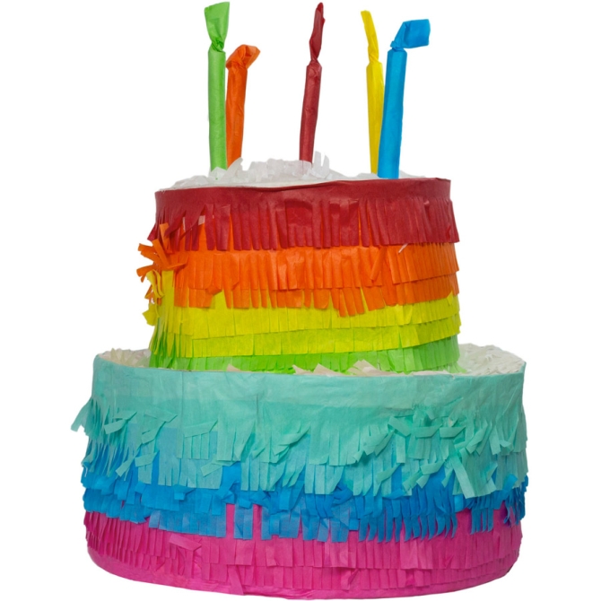 Pignatta Torta Rainbow Happy Birthday (25 cm) 