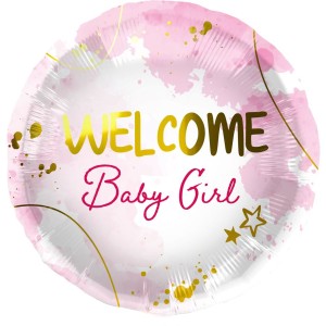 Palloncino da gonfiare Welcome Baby Girl - 45 cm