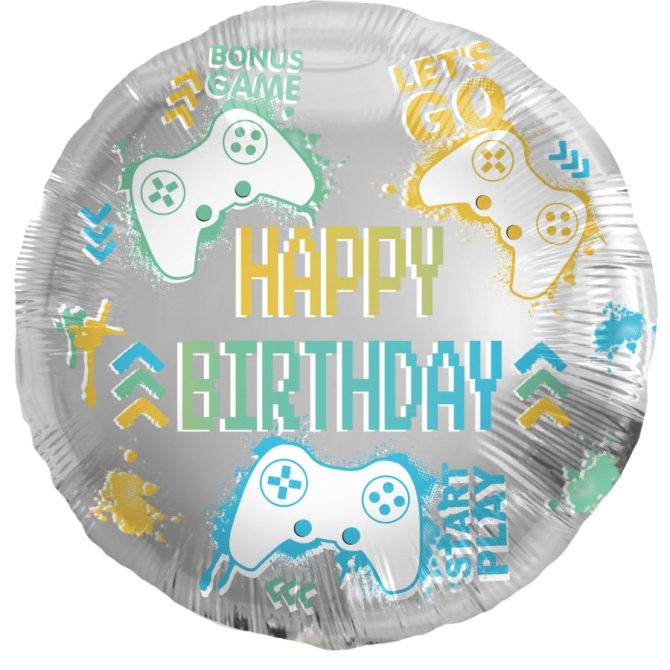 Palloncino da gonfiare Birthday Videogioco - 45 cm 