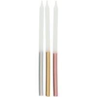 24 candele metalliche Glamour Vibes - 10 cm