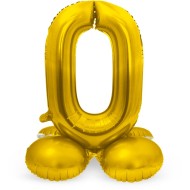 Pallone in alluminio con base in oro figura 0 - 72 cm