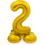 Pallone in alluminio con base in oro a cifre 2 - 72 cm