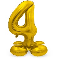 Pallone in alluminio con base dorata numero 4 - 72 cm