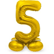 Pallone in alluminio con base dorata numero 5 - 72 cm