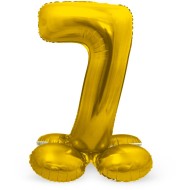 Pallone in alluminio con base numero 7 in oro - 72 cm