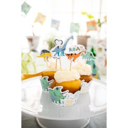 Set di 12 decorazioni per cupcake Dino Roars. n°1
