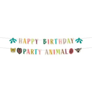 1 ghirlanda di lettere Happy Birthday Zoo Party