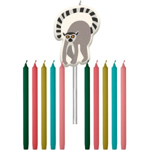 Set di 11 candele per feste dello zoo - 10 cm
