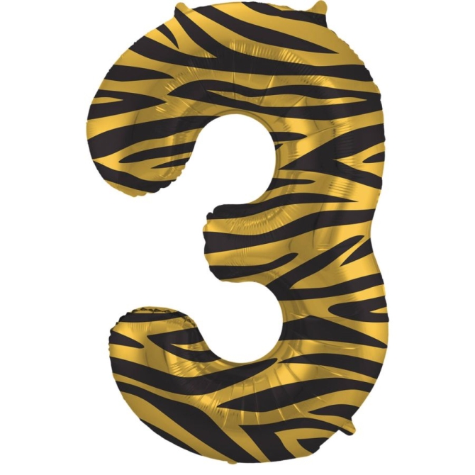 Palloncino Foil Elio Numero Tigre 3 - 86 cm 