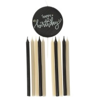 Set candele - Nero crema - 9,5 cm
