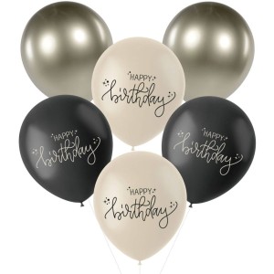Bouquet 6 Palloncini - Nero Crema