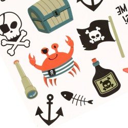 1 foglio di 25 tatuaggi - Festa dei pirati. n1