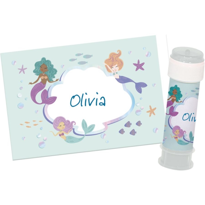 6 Adesivi per Bolle di Sapone - Mermaid Magic 
