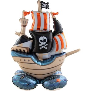 Palloncino in foil con piedistallo - Nave pirata - 81 cm