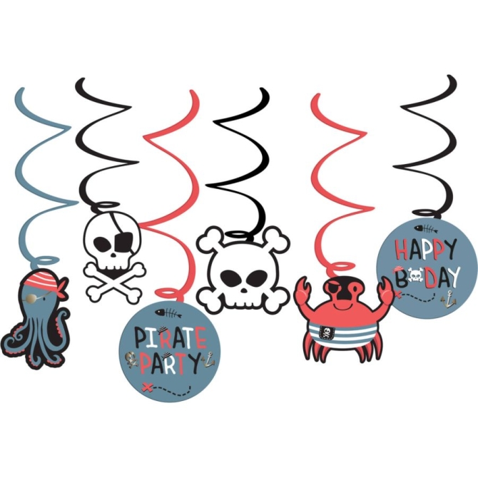 6 ghirlande sospese per feste dei pirati - 1, 5 m 