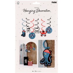 6 ghirlande sospese per feste dei pirati - 1, 5 m. n�1