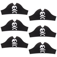 Contiene : 1 x 6 cappelli da festa dei pirati