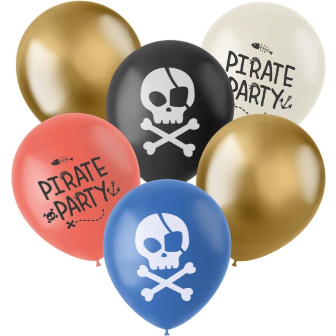 6 palloncini per la festa dei pirati 