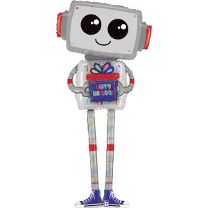 Palloncino robot gigante Happy Birthday