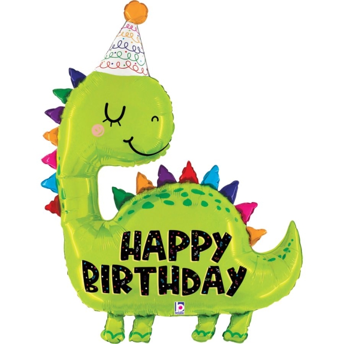 Palloncino gigante Dino Happy Birthday 